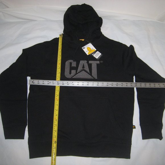 CAT Hooded Sweatshirt Pullover Black Men's Embroidered Logo S3 Cord System Sz S - Picture 2 of 7